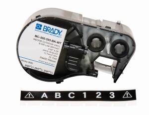 Brady M4C-500-595-BK-WT etykieta winylowa czarna 12,70mm x 7,62m (170821)