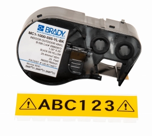 Brady M4C-1000-595-YL-BK etykieta winylowa żółta 25,40mm x 7,62m (170834)