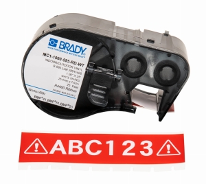 Brady M4C-1000-595-RD-WT etykieta winylowa czerwona 25,40mm x 7,62m (170837)