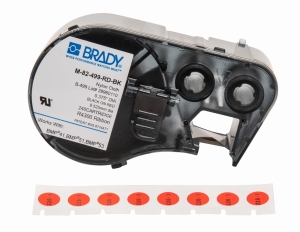 Brady M4-82-499-RD-BK etykieta nylonowa czerwona 9,53mm (DIA) (170805)