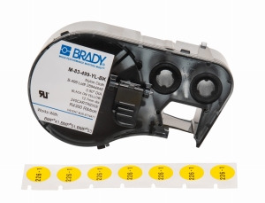 Brady M4-83-499-YL-BK etykieta nylonowa żółta 12,70mm (DIA) (170801)