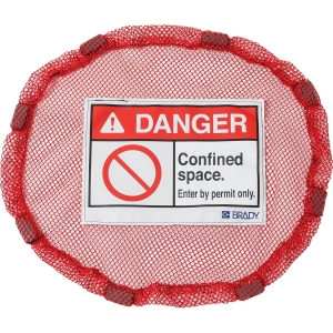 Magnetyczna niezamykana osłona ⌀ 635,00 mm "Confined space. Enter by permit only." Brady (151069)