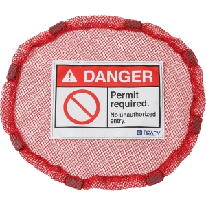 Magnetyczna niezamykana osłona ⌀ 635,00 mm "Permit required. No unauthorized entry." Brady (151070)