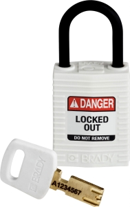 Brady kłódka SafeKey Nylon Compact - szekla polimerowa 25 mm różne klucze (150188)