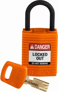 Brady kłódka SafeKey Nylon Compact - szekla polimerowa 25 mm różne klucze (150185)
