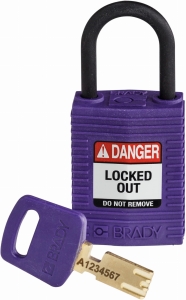 Brady kłódka SafeKey Nylon Compact - szekla polimerowa 25 mm różne klucze (150186)