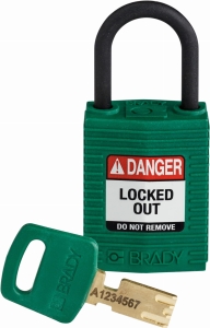 Brady kłódka SafeKey Nylon Compact - szekla polimerowa 25 mm różne klucze (150182)