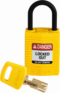 Brady kłódka SafeKey Nylon Compact - szekla polimerowa 25 mm różne klucze (150181)