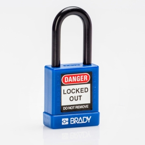 Brady kłódka aluminiowa z powłoką nylonową - szekla stalowa 38 mm różne klucze zestaw 6 szt. (834468)