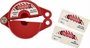 Brady standardowa blokada zaworu zasuwowego czerwona do pokręteł 25-64mm (065560)