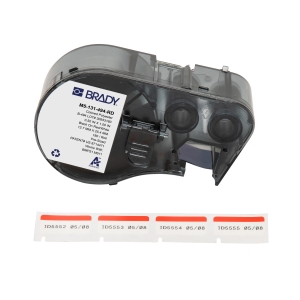 Brady M5-131-494-RD etykieta poliestrowa biało czerwona 25,40mm x 12,70 mm (170906)