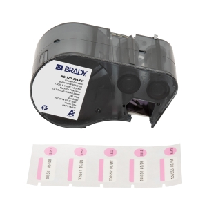 Brady M5-120-494-PK etykieta poliestrowa biało różowa 25,40mm x 12,70 mm x 9,53mm (DIA) (170917)